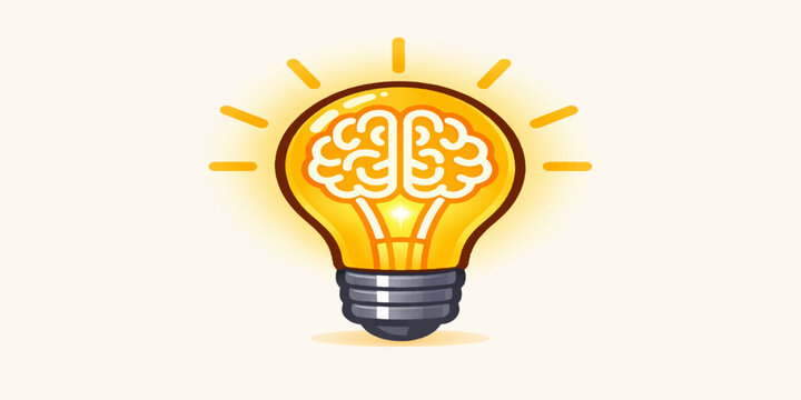 A bright creative light bulb icon symbolizing innovation inspiration and smart ideas