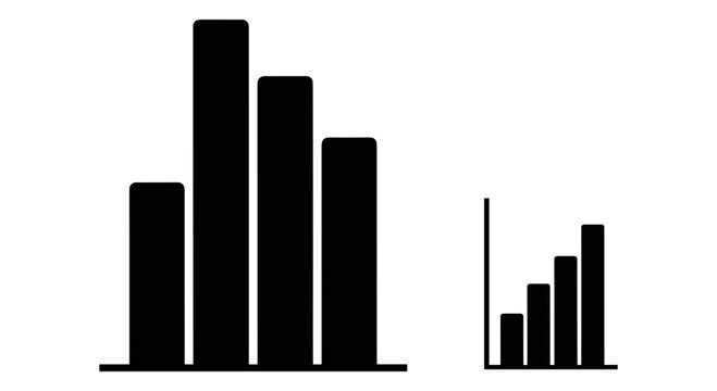 Comparison of two distinct bar chart distributions with varying heights and frequencies Vector, illustration