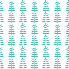 Seamless Mint Leaf Pattern Background - Minimal Botanical Repeat Wallpaper For Fresh Designs © salma
