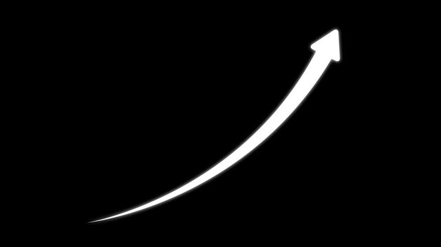 Abstract glowing arrow icon animations for all the video trend visuals on black background. 4k arrow animation icon.