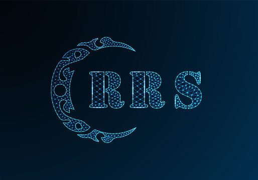 Low poly letter logo RRS design. RRS letter logo low poly vector design on blue color gradient background. RRS logo low poly design
