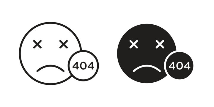 404 Error icon, thin line symbol, editable stroke eps 10