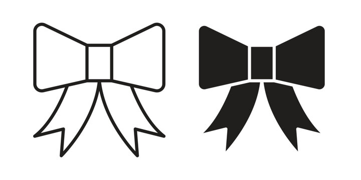 bowknot icon, thin line symbol, editable stroke eps 10