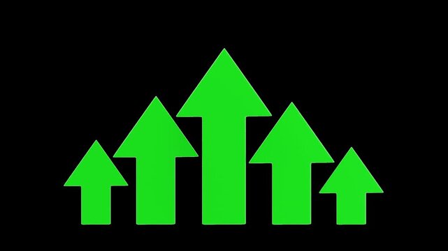 3D Up Arrow Business Growth | Alpha Channel
