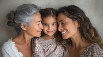 Fototapeta premium Three generations of women celebrate family bonds on Mother’s Day