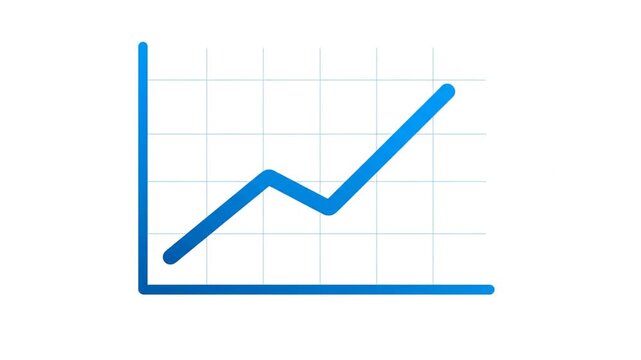Conceptual illustration of a rising line graph on a grid, representing business growth and financial progress
