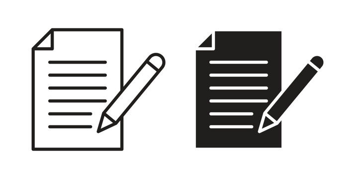Declarations icon, thin line symbol, editable stroke eps 10