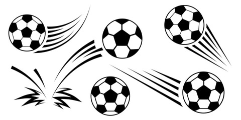 Obraz premium Soccer ball football icon goal vector logo illustration sport set designflat style and for fans of the football game