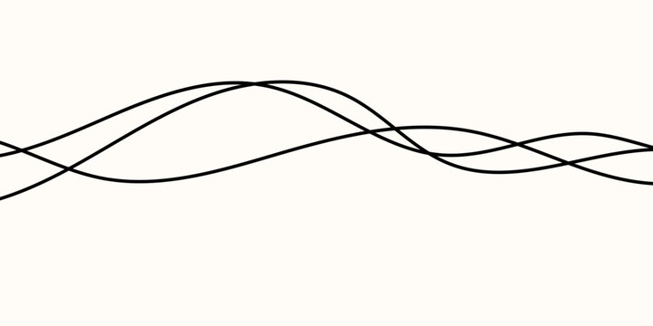 Line cable drawing with squiggle curve tangle thin Wavy curvy thread with black pattern vector for squiggly wire doodle Rope design line with element squiggle white for curve