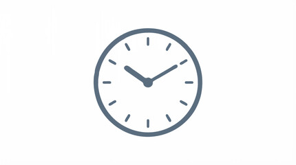 Fototapeta premium Simple clock icon with minimalist design on a clean white background, vector illustration