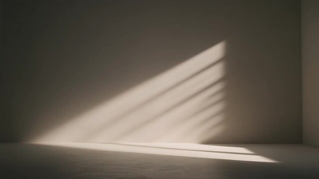 Soft Window Light Casting Shadows On Minimalist Wall
