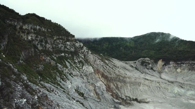 Majestic View of Tangkuban Perahu Volcanic Crater in West Java