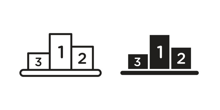 Podium icon, thin line symbol, editable stroke eps 10