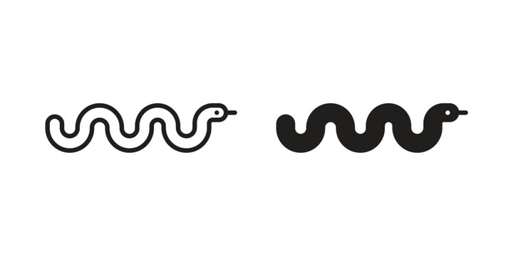 Snake icon, thin line symbol, editable stroke eps 10