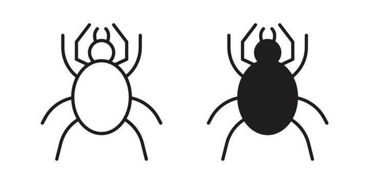 Spider icon, thin line symbol, editable stroke eps 10