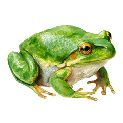 Fototapeta premium Frog watercolor artwork, high-quality professional vector illustration isolated on a white background.