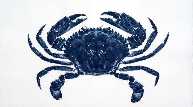 Mud Crab Gyotaku fishing ink print	
