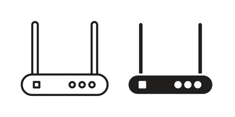 Fototapeta premium Wifi modem icon, thin line symbol, editable stroke eps 10