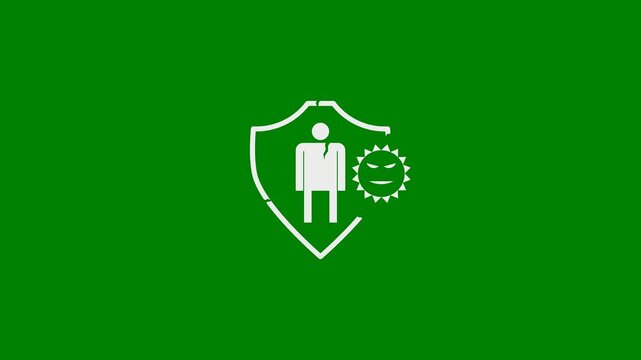 Bad or Poor Health - Weak Immune System or Immunity - Immunodeficiency, Unhealthy Immune Response, Sickness, Virus Infection - minimal motion graphics clip, Green Screen, foreground color 7.5% gray