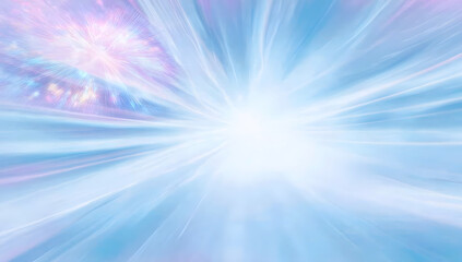 Fototapeta premium Abstract blue light burst background, radiating glow with pastel streaks