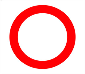 Fototapeta premium Red Circle Ring Icon on Transparent Background – Bold O Symbol for Correct, Yes, OK, or Approval 赤いまる印アイコン 透過背景 〇 丸マーク 正解・OK・承認シンボル素材