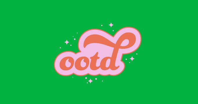 Digital animation of ootd text banner floating against black background