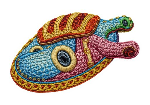 Intricate abstract object colorful organic textures detailed pattern isolated on white background