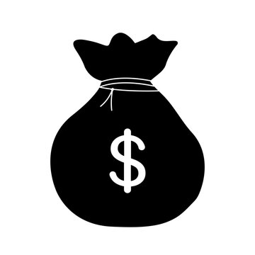 Money bag with dollar vector illustration