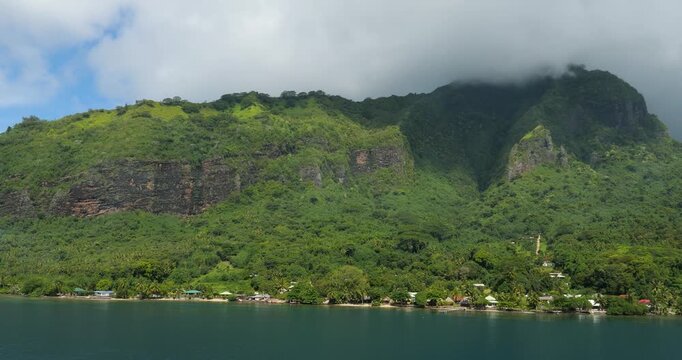 Mount Rotui view from Opunohu Bay, island of Moorea, French Polynesia.