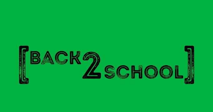 Digital animation of back to school text banner against white background