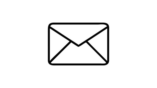 Simple black outline of an envelope on a plain white background