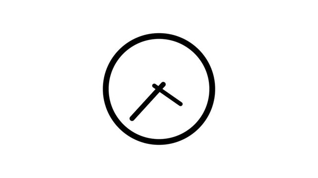 Simple black clock icon displaying approximately ten minutes past the hour