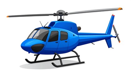 Fototapeta premium Blue Helicopter Cartoon.