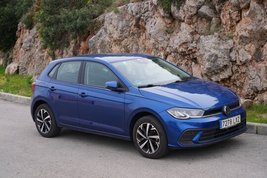 CULLERA, SPAIN - JANUARY 2, 2026: Volkswagen Polo small hatchback car parked in Cullera, Spain.