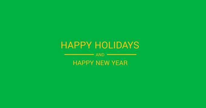 Digital animation of happy holidays and happy new year text banner against black background