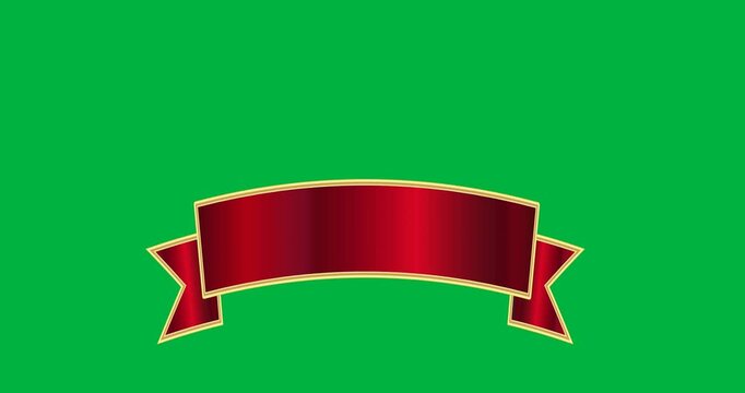 Digital animation of happy holidays text over red ribbon banner against black background