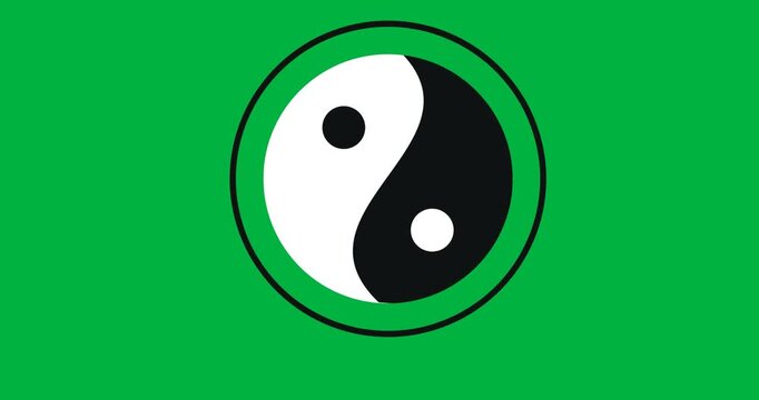 Digital animation of ying yang symbol against black background