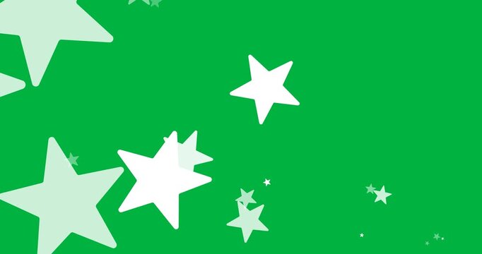 Digital animation of multiple stars icons against black background