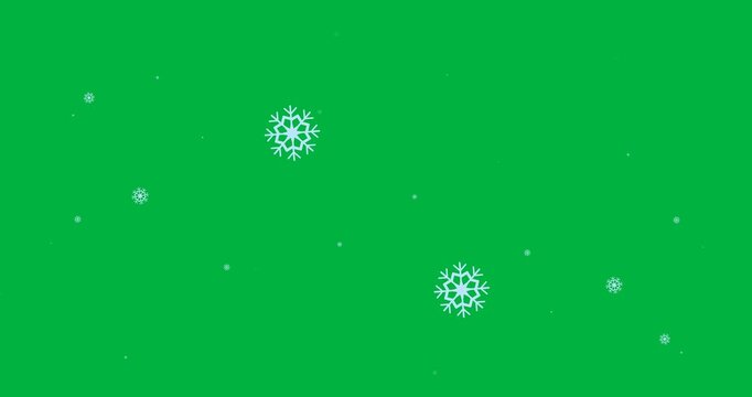 Digital animation of multiple snowflakes icons against black background
