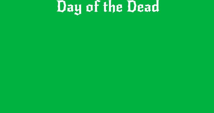 Digital animation of day of the dead and dia de los muertos text banner against black background