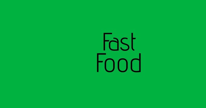 Digitally generated image of fast food text banner against white background