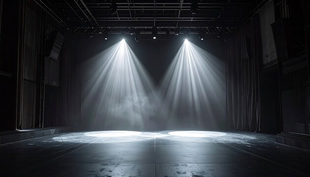 Empty stage spotlights.