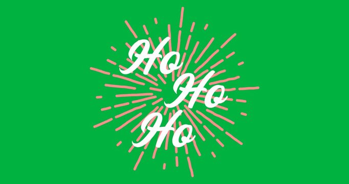 Digital animation of ho text banner against black background