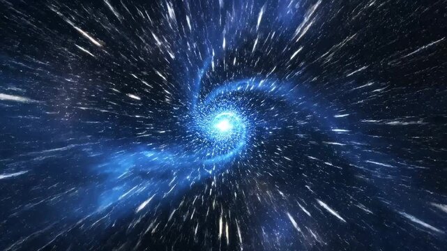 Cosmic space vortex with star trails for tech concepts, digital marketing, and scientific projects