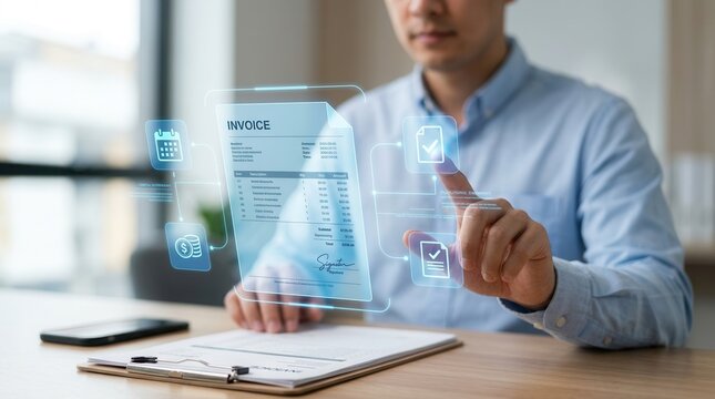 Digital invoice approval and payment processes in accounts payable.
