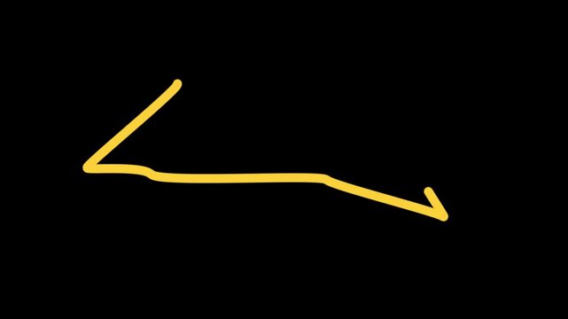 Golden arrow moving fast on black background, motion speed