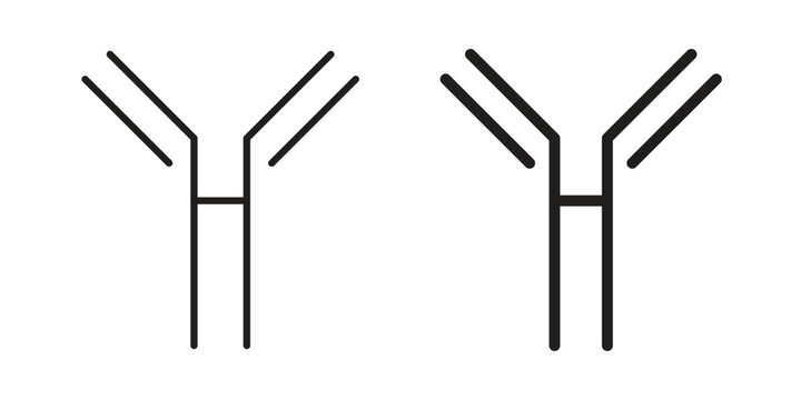 Antibody icon outline and solid set. Graphic icons