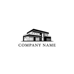 Fototapeta premium Premium coconut logo featuring a modern house illustration for a company
