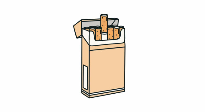 A pack of cigarettes with an open lid and cigarettes visible