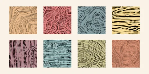 Wood tree pattern texture icon, trunk with annual square line of age pictogram, set vector design © Valerii